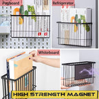 Magnetic Basket Fridge Lint Bin Dryer Ball Holder Laundry Room Organization Home Storage for Class Office School