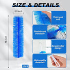 Sliner 2 Pcs Fan Cleaning Brush Bendable Fan Duster Cleaner Reusable Cobweb Duster Microfiber Head Dirt Remover for Ceiling Fans Blades, Air Vents, Curtains, Cars, Shutters (Blue)