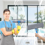 6.7 Feet Window Squeegee, 2-in-1 Window Cleaner Tool with Extension Poles, Squeegee for Window Cleaning Kit, Window Washing Equipment for Car Windshield Glass Door Indoor Outdoor High Windows