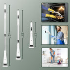 Electric Power Spin Scrubber - Cordless Cleaning Brush with 7 Replaceable Brush Heads - 3 Speed with Flashlight - Adjustable and Extendable for Cleaning Tile Grout Bathtub Window Kitchen Floor