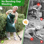 Crack Weeder with Wheels 6.5FT Metal Crevice Weeding Tool with Adjustable Long Handle Saves Back & Knee Manual Weed Remover for Paver Deck Patio Driveway Sidewalk Garden