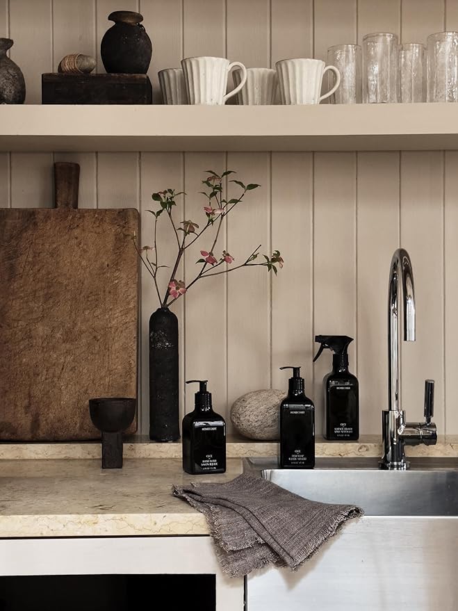 Homecourt Steeped Rose Kitchen Trio - Surface Cleaner, Dish Soap, Hand Wash, Clean Formula, Eco-Friendly, Plant-Based Ingredients, 3-Pack