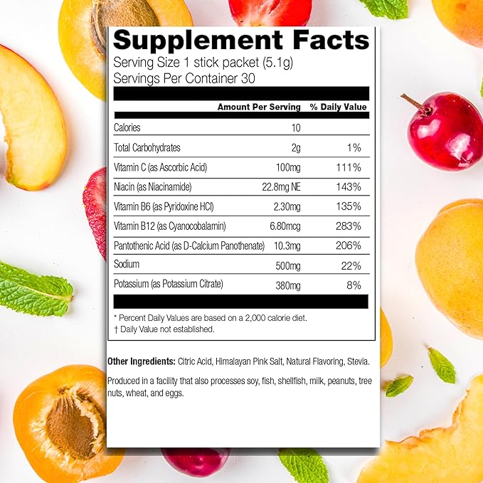 310 Nutrition Sugar Free Electrolytes Powder - Instant Hydration Packets for Daily Fluid Balance - Caffeine-Free Rehydration Drink Mix w/ Vitamins, Low Calorie & Keto Friendly - Watermelon 30 Singles