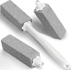 W&E Choice Toilet Pumice Stone 3 Pack, Pumice Stone for Bathtub Cleaning with Extra Long Handle, Toilet Brush for Cleaning Toilets, Bathtubs, Grills, Swimming Pools, Sinks