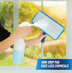 Unger Professional ProClean Indoor Window Cleaning Kit with 2’ Pole, Washing Tool with Swivel Head for Tight Corners and Edges, Streak-Free Results on Glass and Mirrors, Reusable Microfiber Pads