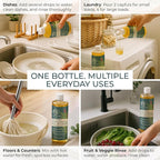 Dr. Jacobs Naturals Peppermint Castile All-in-One Cleaner and Soap - Plant-Based Formula for House Cleaning Floors and Appliances - Gentle on Skin and the Planet - 32 oz, 2 Pack