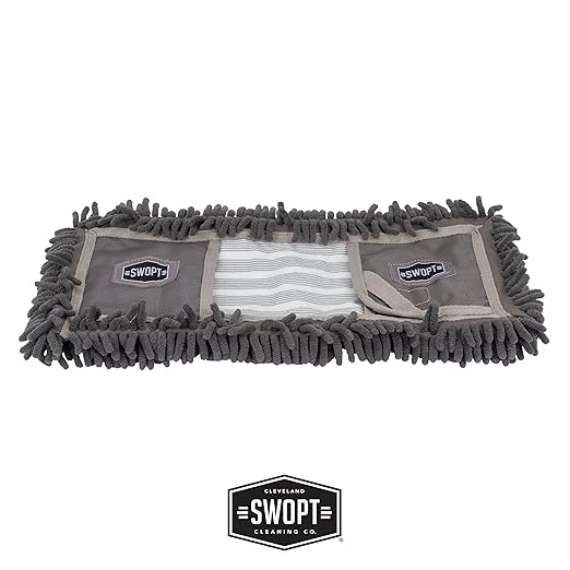 SWOPT 18” Microfiber Dust Mop Refill – Cleaning Pad for Use on Wood, Laminate, Tile – Interchangeable with All SWOPT Cleaning Products for More Efficient Cleaning and Storage