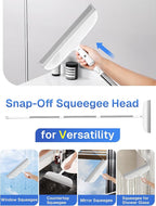 Silicone Floor Squeegee, 180° Rotating Air Broom, Squeegee for Floor with a Long Handle, Magic Broom for Water and Pet Hair Removal on Bathroom Floors, Tile, Deck and Glass, Indoor Cleaning Tool