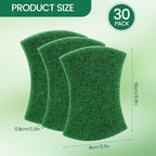Heavy Duty Scouring Pads, 30 Pcs Individually Wrapped Dish Scrubber Pads for Household Kitchen Pots Pans Metal Grill (3.9 x 3.1 x 0.3 in)