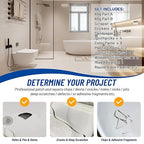 Fiberglass Repair Kit, Bathtub Repair Kit for Tile, Acrylic, Ceramic, Enamel, Kitchen Bathroom Fix Chips Cracks Scratches Rust Holes on Porcelain Sink, Tub, Toilet, Shower Tray, Granite, Marble, Deck