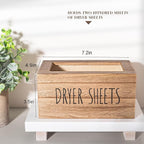 zoocatia Laundry Room Decor Dryer Sheet Container Wood Detergent Dispenser Organization and Storage Box Holder for Laundry Pods, Dryer Balls, Brown