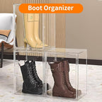 1 Pack Clear Acrylic Sneaker Shoe Display Case,Shoe Storage Boxes Stackable,Acrylic Boxes for Shoes Display with Lid,Boot Storage Organizer for Tall Boot,Purse Handbag Organizer for Closet
