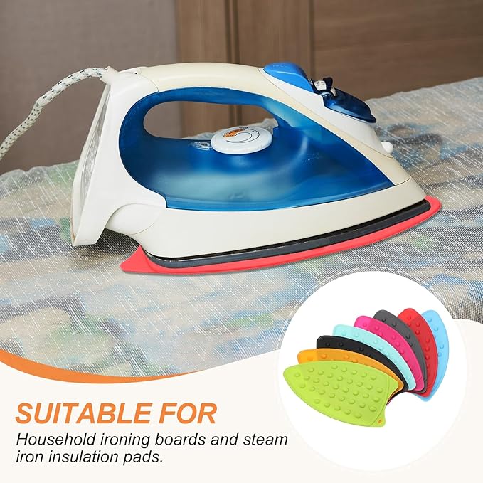 PATIKIL Silicone Iron Rest Pad, Multipurpose Hot Heat Resistant Iron Rest Plate Protective Pad for Ironing Board Hot Resistant Steamer Steam Compact Mat, Orange