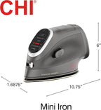 CHI Mini Steam Iron for Clothes, Sewing, Crafting and Travel with Titanium Infused Ceramic Soleplate, 1000 Watts, XL 10’ Cord, 3-Way Auto Shutoff, Portable, Vacation Essentials, Black (13120)