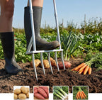 5-Tine Broad Fork Heavy Duty Garden Fork Built Tough for Lasting Durability Loosen and Aerate Clay Soil on Farms and in Home Gardens