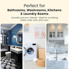 Toilet Bowl Cleaner Brush with Holder, 14 Inch Extra Long German Beechwood Handle, Strong Hemp Bristles, Ceramic Drip Tray, Biodegradable