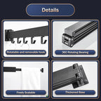 Clothes Drying Rack Wall Mounted,Laundry Rack Wall Wount,Drying Rack Clothing for Laundry,Retractable Dryer Racks,Wall Mounted Drying Rack Collapsible, Black, Sandy Coating,3z-b01