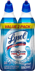 Lysol Toilet Bowl Cleaner Gel, For Cleaning and Disinfecting, Bleach Free, Ocean Fresh Scent, 24oz (Pack of 2)