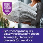 Premium Dissolvable Laundry Detergent Sheets, Silver Ion Odor Elimination Technology, Powerfully Clean & Prevent Odors, Dissolves Fully, 40 Sheets, Fresh Linen