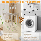 Clothes Drying Rack Foldable, 4-Legged Portable Drying Rack Clothing with 20 Clips, Shoe Dryer Rack, Outdoor Laundry Drying Racks with 4 Pulleys, Aluminum Hanging Dry Rack for Clothes,Socks,Towel