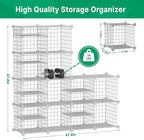 Wire Cube Storage Organizer, 12 Cubes Converted into 14 Cubes, Sturdy Metal Grids Storage Shelf Closet Shelving Units and Storage, Shelves for Bedroom LIvingroom Office