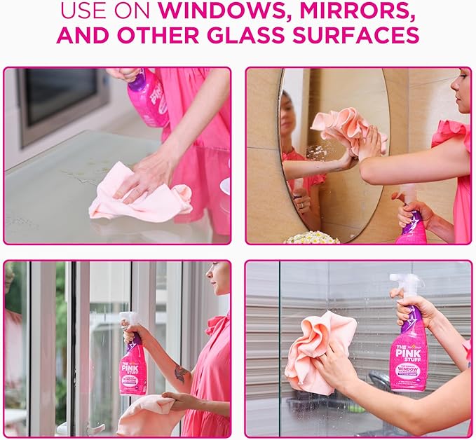 Stardrops - The Pink Stuff - The Miracle Window & Glass Cleaner with Rose Vinegar 3-Pack Bundle (3 Window & Glass Cleaner)