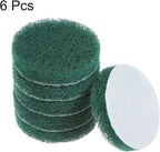 HARFINGTON 6pcs Drill Power Brush 3 inch Tile Scrubber Scouring Pads 180-240 Grit for Bathroom Kitchen Household Cleaning