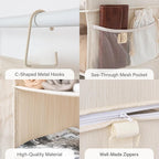 StorageWorks 6-Shelf Jumbo Closet Organizers, Two 3-Shelf Separable Hanging Shelves for Closet, 13" D x 15" W x 48 ¼"H,Mixing of Beige, White & Ivory