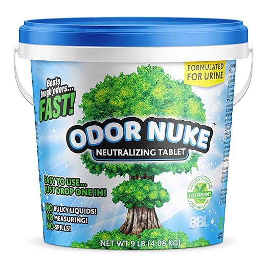 Human Urine Odor Neutralizer Tablets by ODOR NUKE - Kill Urine Smell In Portable Urinals for Men, Bedside Commodes, Bedpans & Camping Toilets - 144oz (Original)