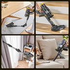 Cordless Vacuum Cleaner Compatible with DeWALT 20v Battery, 6 in 1 Stick Self-Standing Vacuum Cleaners 350W 40Kpa 3 Suction,180° Foldable Rod Lightweight Handheld Vacuum Hardwood Floor Pet(No Battery