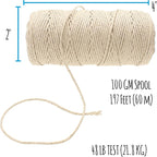 The Beadsmith 100% Hemp Cord – Natural Color – 2mm, 197 Foot Spool, 48LB Test Strength – Twine for Jewelry Making, Macrame, Paper Crafts, Gardening, Scrapbooking, Home Décor, DIY String Art & More