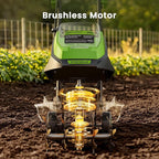 20V Battery Tiller for Gardening, Cordless Electric Tiller Cultivator with 2×4.0Ah Batteries, 14" Tilling Width, 8.7" Depth, 48 Steel Tines Rototiller for Soil Cultivation