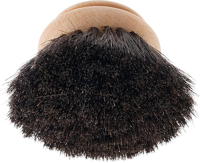 Redecker Horsehair Replacement Head for Dish Brush, 2-inch, Set of 2, 100% Natural and Soft Dark Horsehair and Untreated Beechwood, Made in Germany