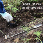 Weed Puller Tool Garden Uprooting Weeding Tool,2025 New Portable Garden Weeding Tool,15.7in Weeder Tool, 4 Teeth Weeding Artifact Uprooting Weeding Tool (Silver)