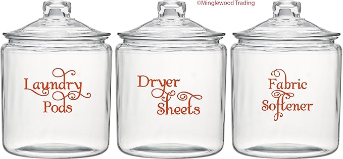 Light Brown - Laundry Room Vinyl Decal Set - Laundry Pods - Fabric Softener - Dryer Sheets - V2
