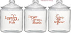 Gold - Laundry Room Vinyl Decal Set - Laundry Pods - Fabric Softener - Dryer Sheets - V2