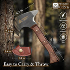 Freelander 8.3" Professional Throwing Axes and Tomahawks 3 Pack, Viking Axe Set with Leather Sheath, High Carbon Stainless Steel Throwing Hatchet for Adults, Axe Throwing Game for Backyard