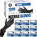 Fixwal 1200pcs Black Nitrile Disposable Gloves, 4 Mil, Latex Free & Powder Free, Food Grade for Cooking BBQ Food Prep, Cleaning, Automotive, Salon - Bulk Size