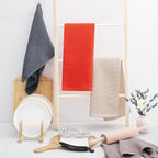 Homaxy 100% Cotton Waffle Weave Kitchen Dish Towels, Ultra Soft Absorbent Quick Drying Cleaning Towel, 13 x 28 Inches, 6-Pack, Beige