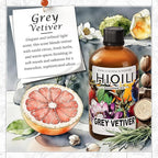 HIQILI Grey Vetiver Diffuser Oil, Fast Diffusion for Large Spaces, Pet - Safe, Suitable for Home and Other Scenarios - 3.38 Fl Oz