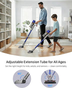 iXlion Cordless Vacuum Cleaner - Powerful Stick Vacuum with HEPA Filter, 55-Min Runtime, LED Light, Anti-Tangle Brush, Detachable Battery, Lightweight for Home, Pet Hair, Carpets & Hard Floors