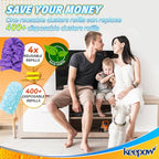 KEEPOW Reusable Duster Refill Compatible with Swiffer Hand Duster, Heavy Duty Duster Refills, 360 Degree Dusters Refills for Cleaning, Fleece Refill Ceiling Fan, 4 Pack (Handle is Not Included)