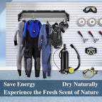 Foldable Wall Mounted Drying Rack, 40'' Wide Aviation Aluminum Laundry Drying Rack Collapsible with 5 Rods, 100LB Capacity, Pull Out Design Towel Drying Racks for Laundry Wall (Black, 40")