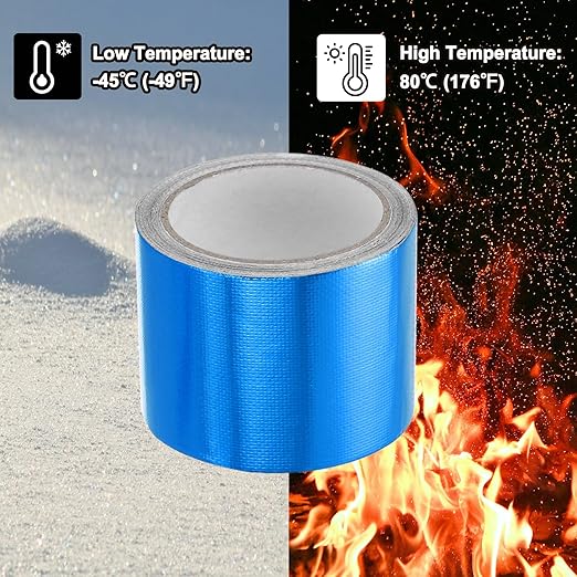 PATIKIL Awning Repair Tape 8m x 8cm Waterproof Canvas Tape High Adhesive Tear Repair Patch Kit for PVC Tarpaulin Tent Awning Fabric RV Sail Boat Cover, Blue (3.15" x26.24ft)