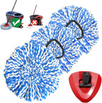 Cedar Mop Replace Head for RinseClean 2-Tank System, Microfiber Spin Mop Refills, Easy to Replace, Include 3 Mop Replace Heads, 1 Extra Mop Replacement Base