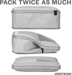 Compression Packing Cubes for Travel - Luggage Organizer Bags - Double Zipper Packing Cubes for Suitcases (4-Pack, Light Grey)