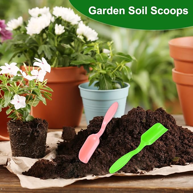 20-Pack Mini Gardening Shovel Spoons, Plastic Garden Soil Scoops for Cultivation Digging Transplanting/Flower Planting/Plant Succulent, Colorful Small Gardening Tools [Multicolor]