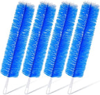 Sliner 4 Pcs Fan Cleaning Brush Bendable Fan Duster Cleaner Reusable Cobweb Duster Microfiber Head Dirt Remover for Ceiling Fans Blades, Air Vents, Curtains, Cars, Shutters (Blue)