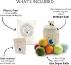 Friendsheep Wool Dryer Balls, Organic Reusable Fabric Softener Alternative for Laundry, Handmade, Fair Trade, Hypoallergenic, Eco-Friendly, Plastic-Free (6 Pack XL - Harvest Moon)