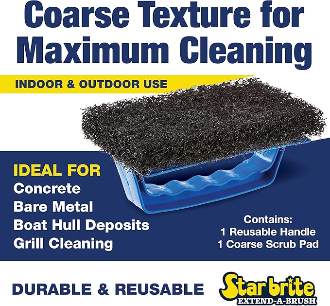 STAR BRITE Scrub Pad with Handle (Coarse) (Black) (040131)